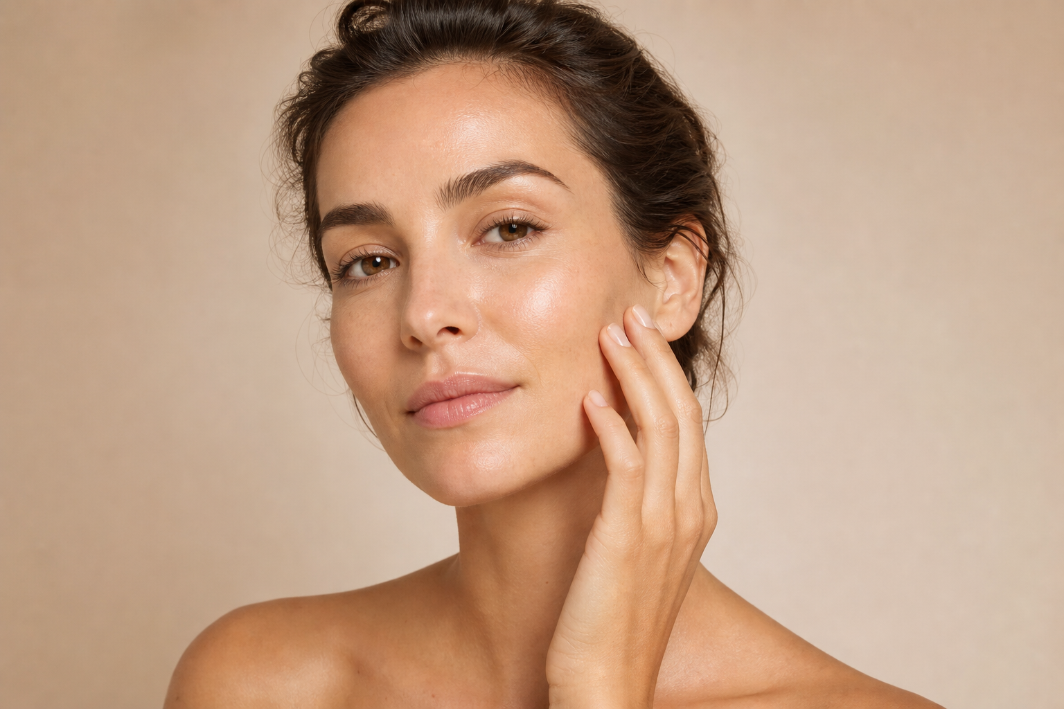 Modele avec peau hydratee